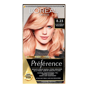 Стойкая краска для волос L'Oreal Paris Preference 8.23 Santorini Medium Rose Gold 174 мл - Pampik - 2