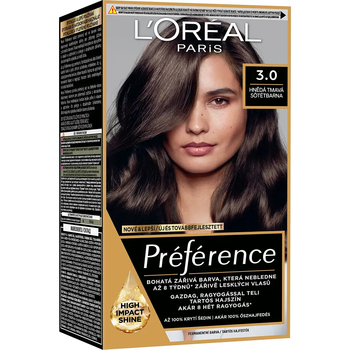 Стойкая краска для волос L'Oreal Paris Preference 3.0 Brasilia Dark Brown, 174 мл - Pampik