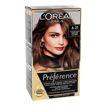 Стійка фарба для волосся L'Oreal Paris Preference 6.21 Zurich Cool Iridescent Very Light Brown, 174 мл - Pampik