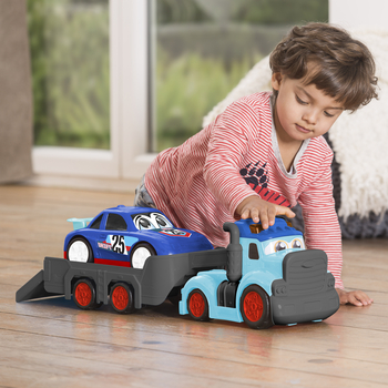 Вантажівка Dickie Toys АВС Тедді, з причепом та машинкою, звук, світло, 60 см (4119002) - Pampik - 13