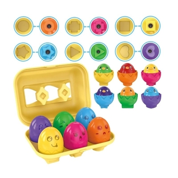 Развивающий набор сортер-головоломка Urmywo Цыплята в лотке (DF33) - Pampik - 2