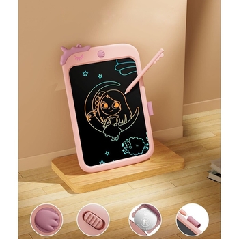 Дитячий LCD планшет для малювання Urmywo Єдиноріг 10” Multicolor, рожевий (UК1009pink) - Pampik - 2