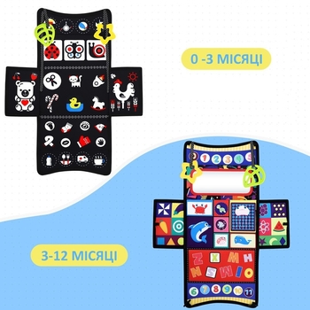 Детский развивающий текстильный бизиборд Urmywo (UMCBSAC) - Pampik - 4