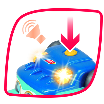 Вантажівка Dickie Toys АВС Тедді, з причепом та машинкою, звук, світло, 60 см (4119002) - Pampik - 9