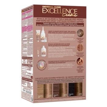 Стійка крем-фарба для волосся L'Oreal Paris Excellence Crème Universal Nudes 7U Універсальний русявий, 192 мл - Pampik - 2