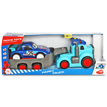 Вантажівка Dickie Toys АВС Тедді, з причепом та машинкою, звук, світло, 60 см (4119002) - Pampik - 12