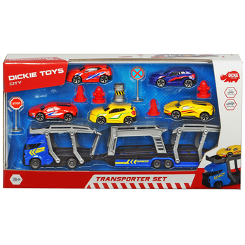 Ігровий набір Dickie Toys з автотранспортером, 5 металевими машинками та аксесуарами (3745012) - Pampik - 4