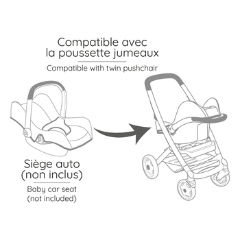 Коляска для ляльок-двійнят Smoby Maxi-Cosi Рожева перлина (7600253221) - Pampik - 4