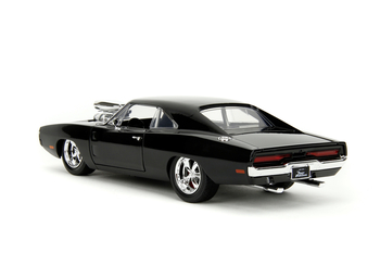 Машина металева Jаdа Форсаж Додж Чарджер (1970) з фігyркою Доменіка Торетто, 1:24, чорний (253205006) - Pampik - 5