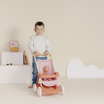 Прогулянка коляска для ляльки Smoby Baby Nurse Теракотова пудра, з корзиною (7600254024) - Pampik - 7