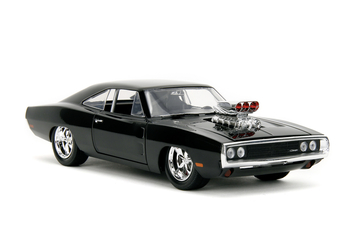 Машина металева Jаdа Форсаж Додж Чарджер (1970) з фігyркою Доменіка Торетто, 1:24, чорний (253205006) - Pampik - 4