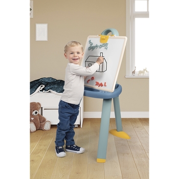 Мольберт со съемной доской Smoby, с аксессуарами, сине-бежевый (410626) - Pampik - 4