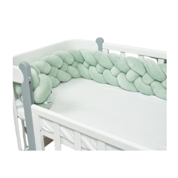 Бампер-косичка Twins, 4-х прядна, 240 см, м'ятний (2020-K4-240-14) - Pampik