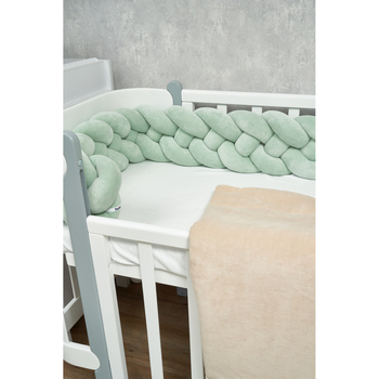 Бампер-косичка Twins, 4-х прядна, 240 см, м'ятний (2020-K4-240-14) - Pampik - 2