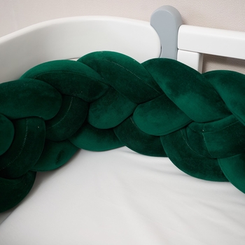 Бампер-косичка Twins, 4-х прядна, 240 см, смарагдовий (2020-K4-240-06) - Pampik - 2