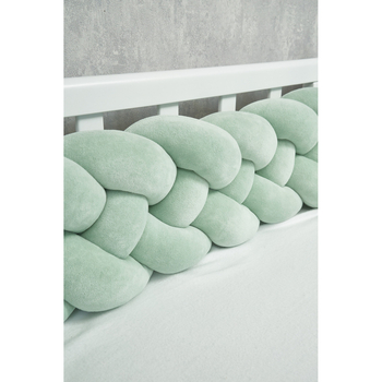 Бампер-косичка Twins, 4-х прядна, 240 см, м'ятний (2020-K4-240-14) - Pampik - 4