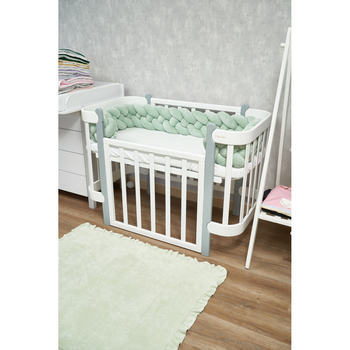 Бампер-косичка Twins, 4-х прядна, 240 см, м'ятний (2020-K4-240-14) - Pampik - 3