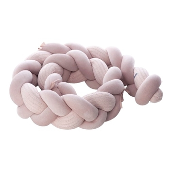 Бампер-косичка Twins, 4-х прядная, 240 см, пудровый (2020-K4-240-24) - Pampik