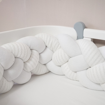 Бампер-косичка Twins Pastel, 4-х прядна, 240 см, білий (2020-K4-240P-01) - Pampik - 2