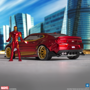 Машина металева Jada Марвел. Месники Шевроле Камаро (2016) з фігуркою Залізної людини, 1:24, червоний (253225003) - Pampik - 15