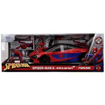 Машина металева Jada Марвел. Людина-Павук Макларен 720S з фігуркою Людини-Павука, 1:24, червоний (253225034) - Pampik - 18