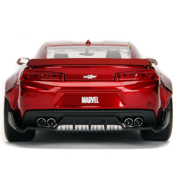 Машина металева Jada Марвел. Месники Шевроле Камаро (2016) з фігуркою Залізної людини, 1:24, червоний (253225003) - Pampik - 6