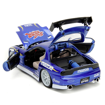 Машина металлическая Jada Уличный боец Mazda RX-7 с фигуркой Чан-ли, 1:24, синий (253255062) - Pampik - 7