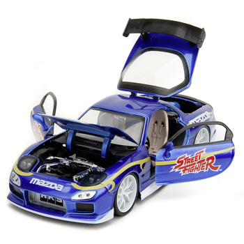 Машина металлическая Jada Уличный боец Mazda RX-7 с фигуркой Чан-ли, 1:24, синий (253255062) - Pampik - 6