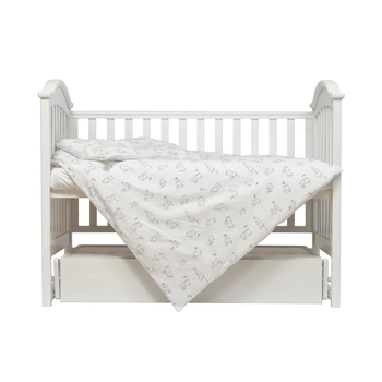 Комплект постільної білизни Twins Zoo Rabbit, 120х90 см, 4 предмети, білий (3022-TZ-01) - Pampik - 2