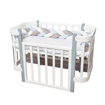 Бампер-косичка Twins, 3-х прядна, 150 см, блакитний (2020-K3-150-04) - Pampik