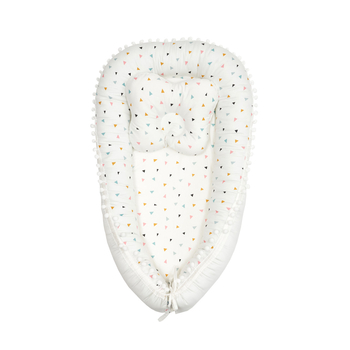 Кокон-позиционер Twins Маршмеллоу Мозаика, с ортопедической подушкой, светло-бежевый (9063-TM-20) - Pampik