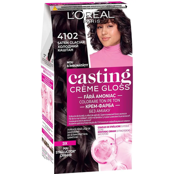 Фарба-догляд для волосся L'Oreal Paris Casting Creme Gloss відтінок, 4102 холодний каштан, без аміаку, 120 мл - Pampik