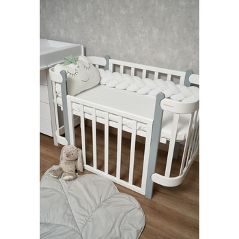 Бампер-косичка Twins Pastel, 3-х прядна, 220 см, білий (2020-K3-220P-01) - Pampik - 2