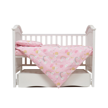 Комплект постільної білизни Twins Sky, 120х90 см, 4 предмети, рожевий (3023-TS-08) - Pampik - 2