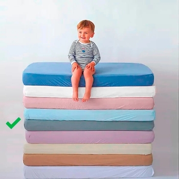 Простыня на резинке Candide, трикотажная, 120х60 см, серый (690361/26579) - Pampik - 4