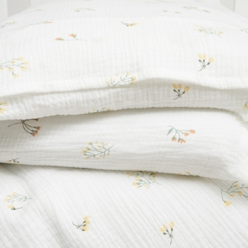 Комплект постільної білизни Twins Muslin Print Botanical, 4 предмети, білий (3031-TMP-202F) - Pampik - 4