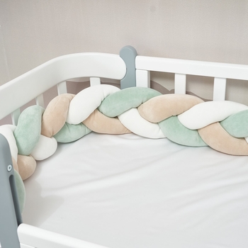 Бампер-косичка Twins, 3-х прядна, 150 см, ментоловий (2020-K3-150-014) - Pampik - 2