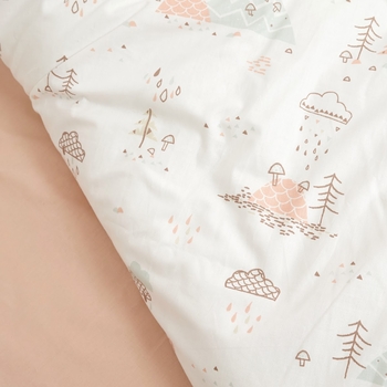 Комплект постільної білизни Twins Sky Forest, 120х90 см, 4 предмети, молочний (3023-TS-1014) - Pampik - 4