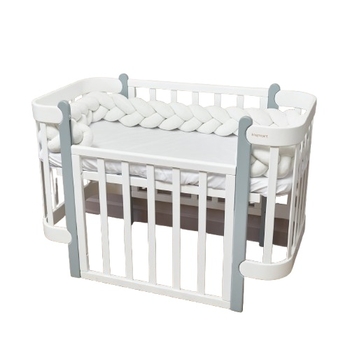 Бампер-косичка Twins, 3-х прядна, 240 см, світло-бежевий (2020-K3-240-202) - Pampik