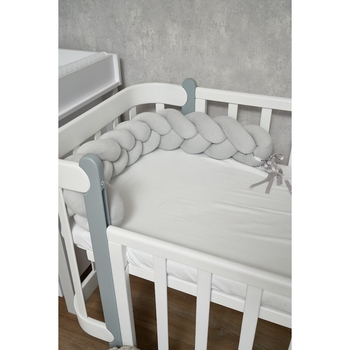 Бампер-косичка Twins Ego, 3-х прядна, 240 см, сірий (2020-K3-240E-10) - Pampik - 3