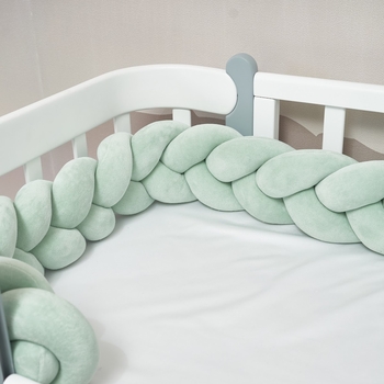 Бампер-косичка Twins, 3-х прядна, 220 см, темно-ментоловий (2020-K3-220-31) - Pampik - 3