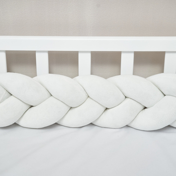 Бампер-косичка Twins, 3-х прядна, 240 см, світло-бежевий (2020-K3-240-202) - Pampik - 3