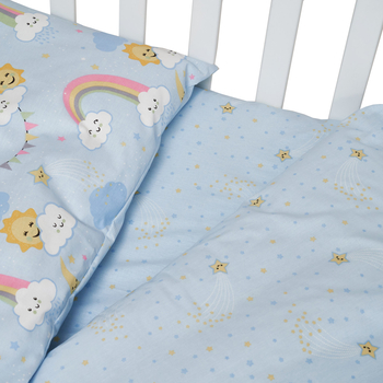 Комплект постільної білизни Twins Sky, 120х90 см, 4 предмети, блакитний (3023-TS-04) - Pampik - 3