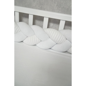 Бампер-косичка Twins Pastel, 3-х прядна, 220 см, білий (2020-K3-220P-01) - Pampik - 3