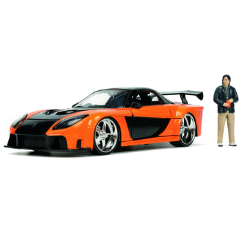 Машина металева Jada Форсаж 9 Мазда RX-7 з фігуркою Хана, 1:24, помаранчевий (253205002) - Pampik - 2