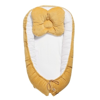 Кокон-позиционер Twins Velvet, с ортопедической подушкой, желтый (9064-TV-05) - Pampik