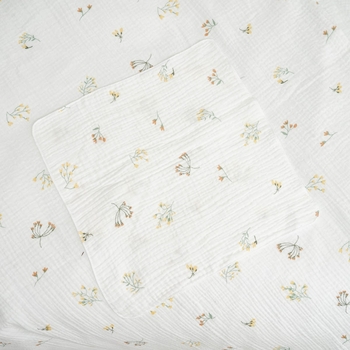 Комплект постільної білизни Twins Muslin Print Botanical, 4 предмети, білий (3031-TMP-202F) - Pampik - 3