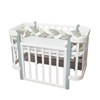 Бампер-косичка Twins, 3-х прядна, 120 см, м'ятний (2020-K3-120-14) - Pampik