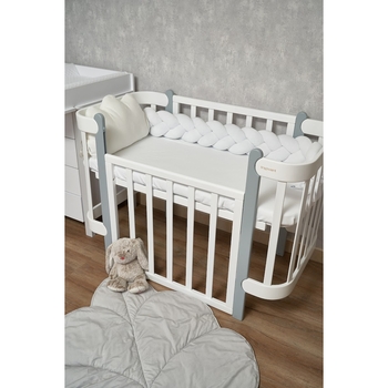 Бампер-косичка Twins, 3-х прядна, 220 см, білий (2020-K3-220-01) - Pampik - 4