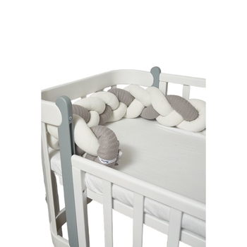 Бампер-косичка Twins Pastel, 3-х прядна, 220 см, сірий (2020-K3-220P-10) - Pampik